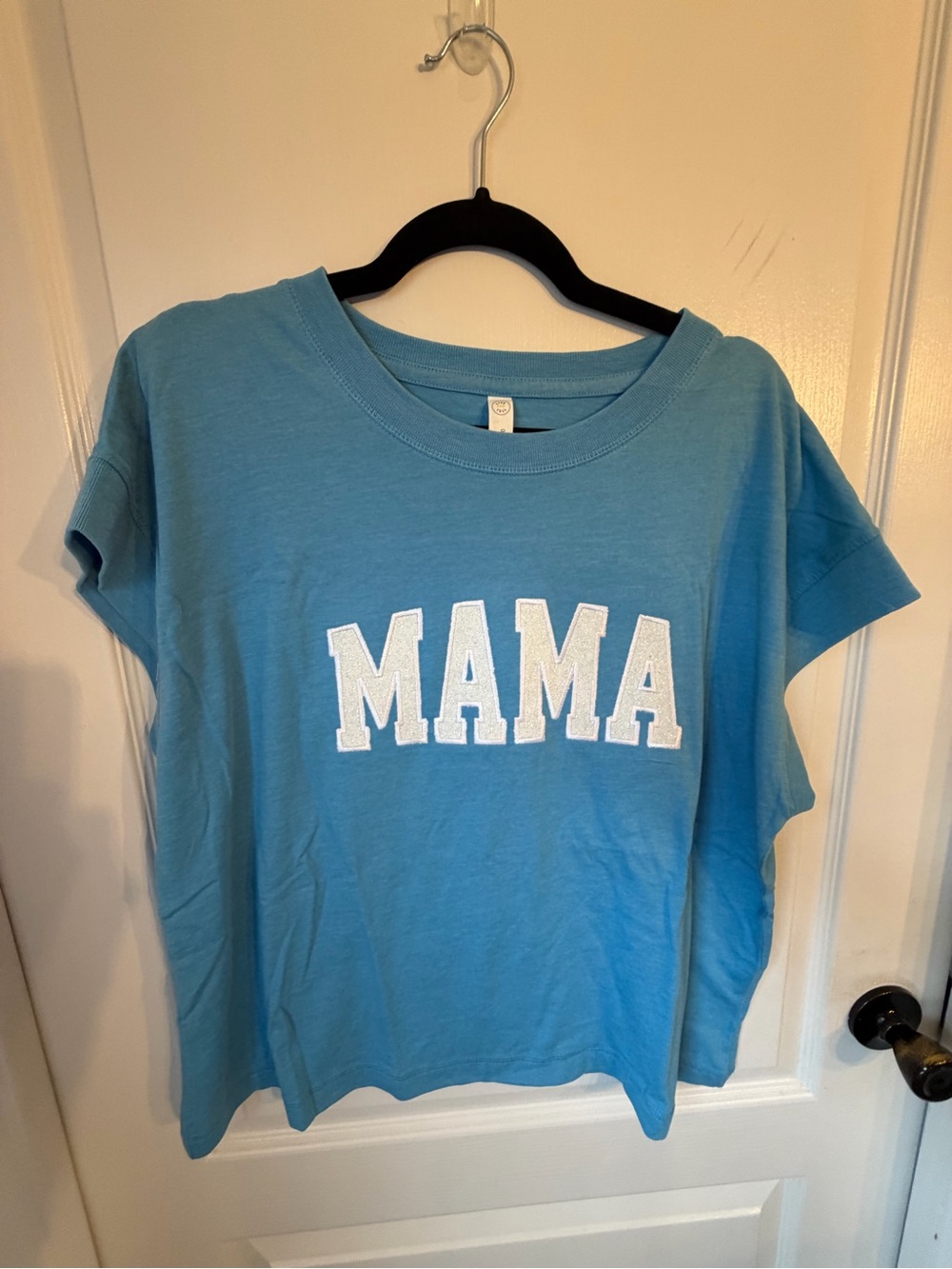Mama Graphic Tee - Light Blue Womens Top